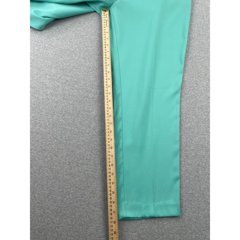 REISS Ember High-Rise Slim Straight Leg Trouser Pants Womens 14 Teal Blue Green - Picture 8 of 14